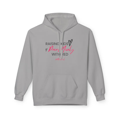 Raising Kids Pairs Nicely With Red Hoodie