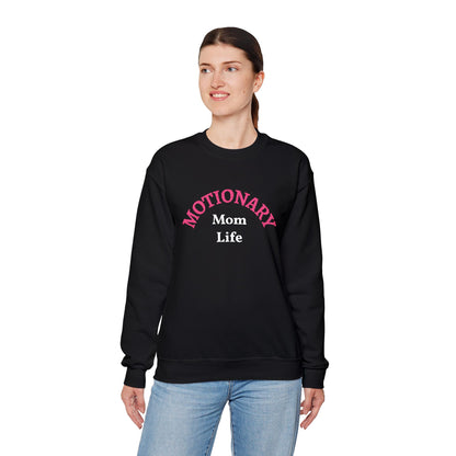 Motionary Mom Life™ Embroidered Statement Crewneck – Black