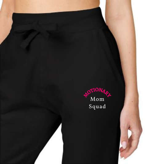 Motionary Mom Squad™ Embroidered Signature Jogger – Black