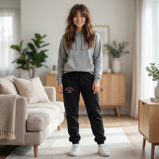 Motionary Mom Squad™ Signature Embroidered Sweatpants – Black