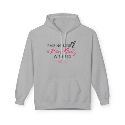 Raising Kids Pairs Nicely With Red Hoodie