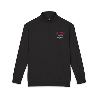 Motionary Mom Squad™ Embroidered Quarter-Zip Pullover – Black