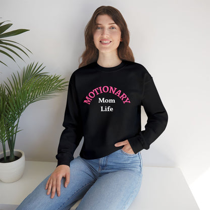 Motionary Mom Life™ Embroidered Statement Crewneck – Black