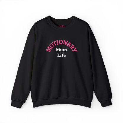 Motionary Mom Life™ Embroidered Statement Crewneck – Black